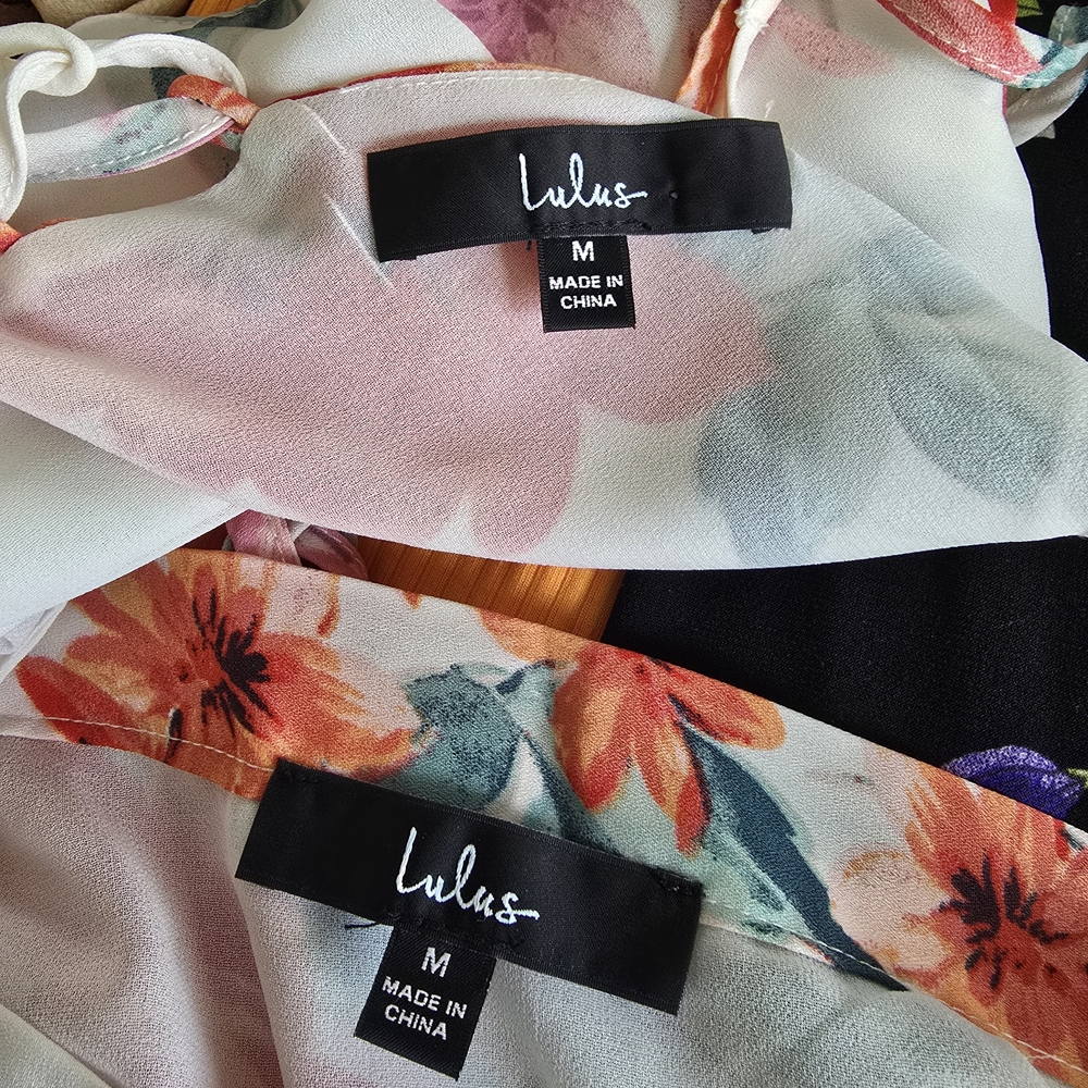 Lulu's Floral 2-pc Maxi Dress - White and Coral Sz Medium Worn 1x - Picture 3 of 3